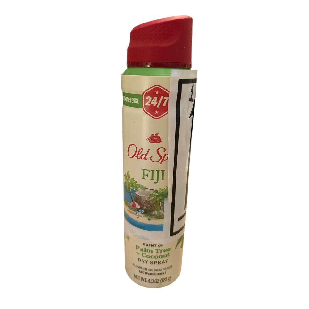 #1 New Mens Old Spice Fiji Palm Tree Coconut 24hr Antiperspirant Dry Spray 4.3oz